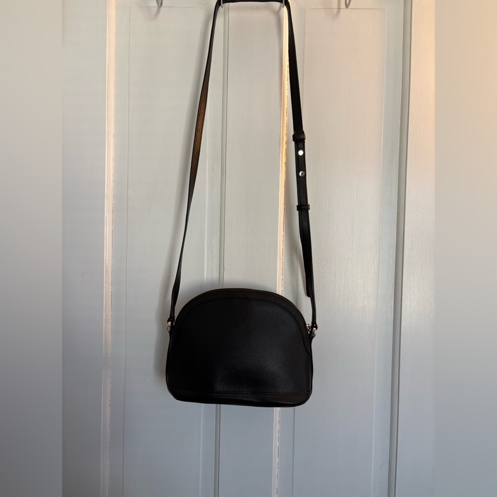 Kate Spade Sylvia Dome Pebbled Black Leather Crossbody Purse - Picture 4 of 14